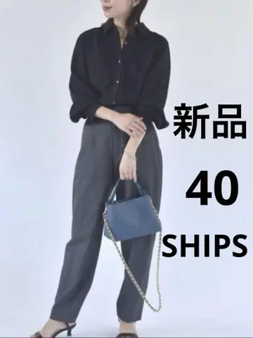 [ SHIPS 택 포함 새상품 ] 핸섬 테이퍼드 센터 프레스 팬츠 40