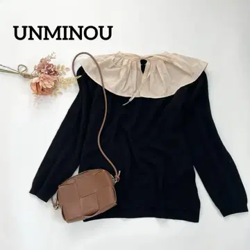 안민우 unminou 턱 프릴 칼라 니트 블랙