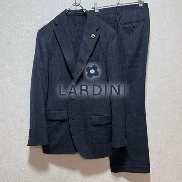 [미사용급] LARDINI 글렌체크 셋업 수트 네이비 50
