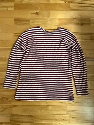 [ 빈티지 ] 데드스탁 보더 롱 T 크림슨 x 내추럴