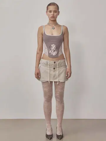 미사용 새상품 sculptor Beaded Maria Top Mocha