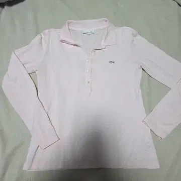 새상품급 라코스테 슬림핏 피케 셔츠 (M) 핑크 긴팔 골프