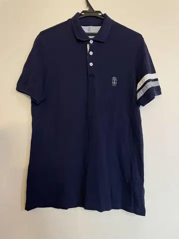 BRUNELLO CUCINELLI 네이비 피케 셔츠