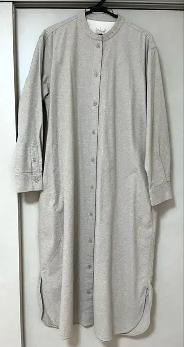양면 기모 플란넬 스탠드 카라 긴팔 원피스 여성 L 베이지