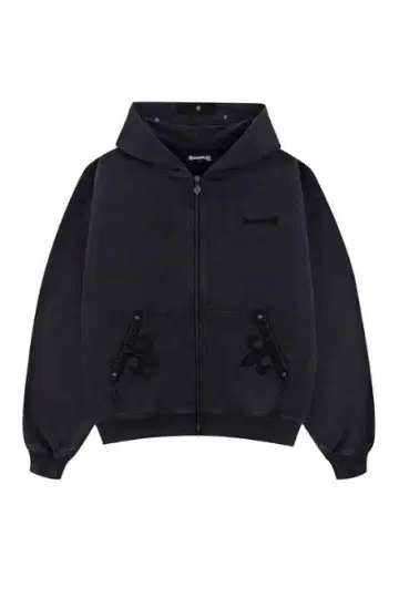 supplier Fleur Leather Patch Zip hoodie