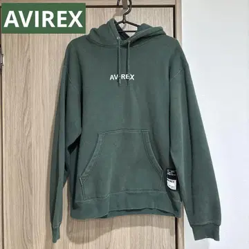 AVIREX 그린 후드 부착 후드티