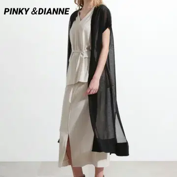 새상품급 PINKY & DIANNE 시어 니트 롱 베스트 25SS