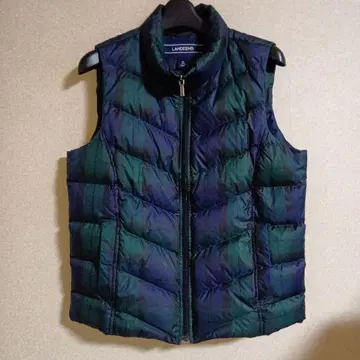 Lands' End 다운 베스트 그린 네이비