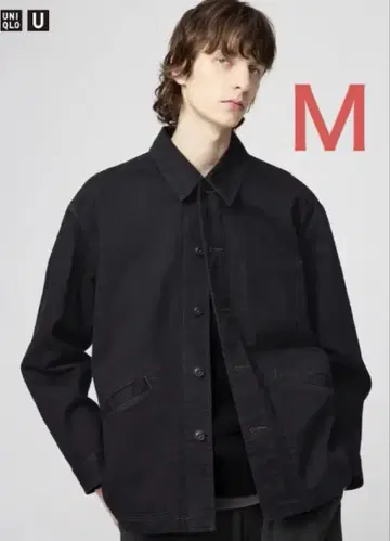 유니클로 U 오버 사이즈 컬러 데님 자켓 블랙 M UNIQLO U