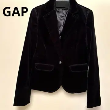 GAP [ 최상급 벨로아/벨벳 느낌 ] 원 버튼 테일러드 자켓 소매 슬릿
