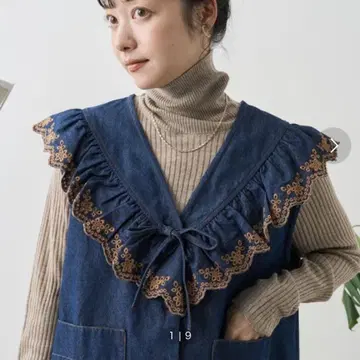 FREAK'S STORE 프릭스스토어 데님 프릴 칼라 자수 베스트