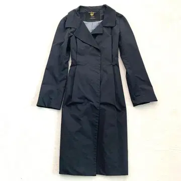 INED 레이스 안감 허리 리본 롱 코트 네이비 9호 슬림