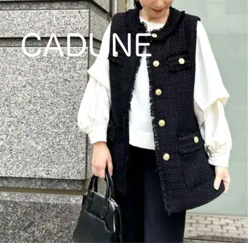 CADUNE 트위드 지레 베스트 봄 가을