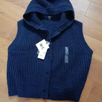 UNIQLO C 와플 니트 후디드 베스트 네이비 L