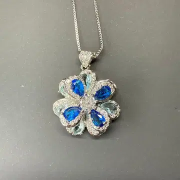 보석 목걸이 유니크한 플라워 모티브 미사용 새상품 세트 가능 621