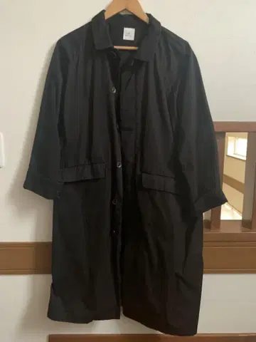 Gauze# 블랙 롱 코트 프리 사이즈