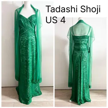 Tadashi Shoji 그린 드레스 US 4 쉬폰 포함