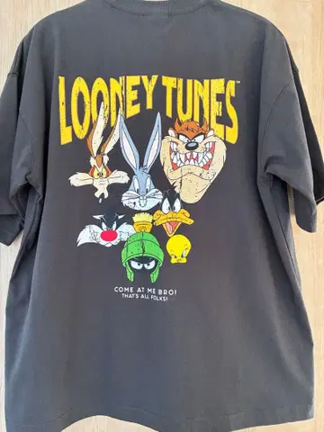 새상품 루니툰 티셔츠 다크 그레이 남성용 트위티