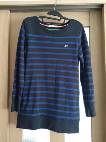 Lacoste 네이비 스트라이프 긴팔 티셔츠