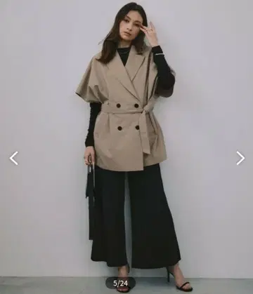 새상품급 iCB 하이 게이지 스무스 와이드 팬츠 블랙 S