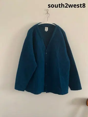 south2west8 울 니트 가디건 터콰이즈 M