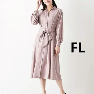 니센 글래머 긴팔 허리 턱 드레이프감 원피스 FL 사이즈