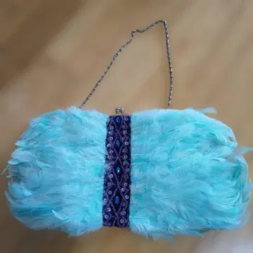 터콰이즈 깃털 파티 백