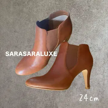 SARASARALUXE 사이드 고어 부츠 24cm 브라운