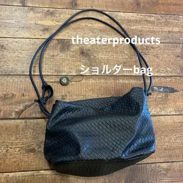 theaterproducts 블랙 인조 가죽 숄더백