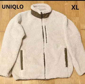 유니클로 방풍 아우터 플리스 자켓 베이지 XL