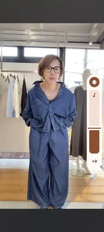 잔파 데님 상하의 세트 이시카와 라보
