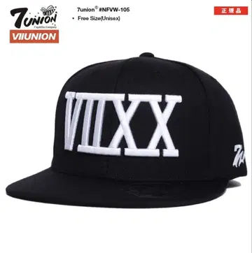 7union VIUION 자수 로고 블랙 캡