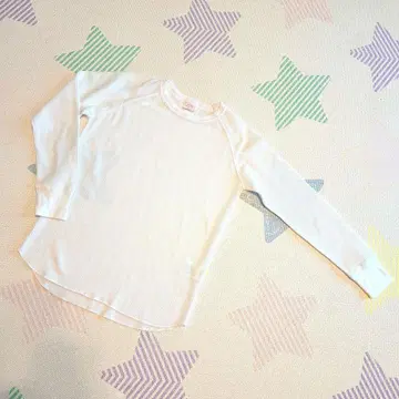 JEMORGAN 화이트 와플 긴팔 상의 서멀 빈티지 화이트