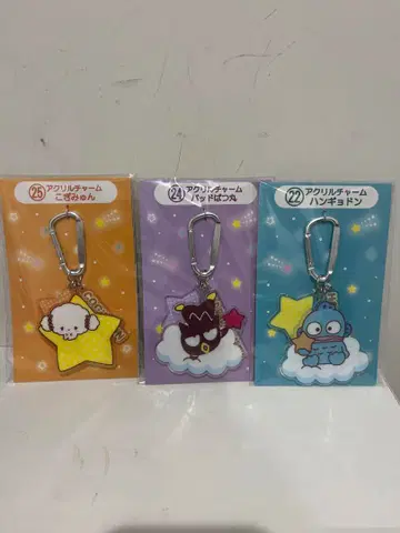 산리오 아크릴 키링 3종 세트 코기민 배드바츠마루 한교동