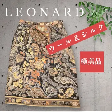LEONARD 울&실크 꽃무늬 타이트 스커트 컨디션 최상
