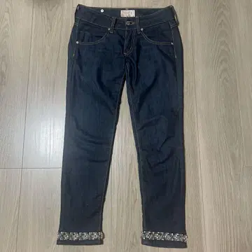 MET 다크 블루 스키니진 비쥬 장식