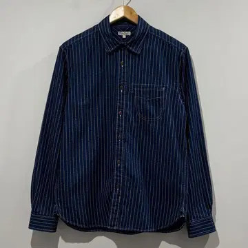 새상품급 버거즈 플러스 인디고 워바쉬 워크 셔츠 L 턱끈