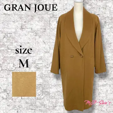 새상품급 GRAN JOUE 캐시미어 숄카라 코트 카멜 계열 M