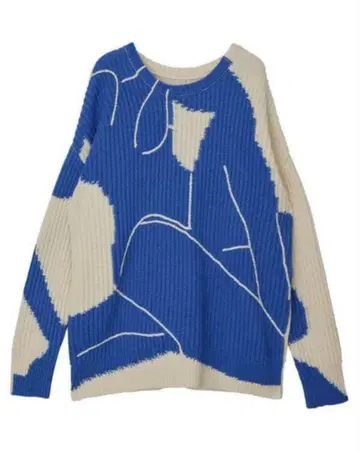 아메리빈티지 ABSTRUCT WOMAN PAINT KNIT Blue