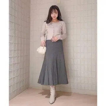 노엘라 멜란지풍 토네이도 스커트 블랙 M