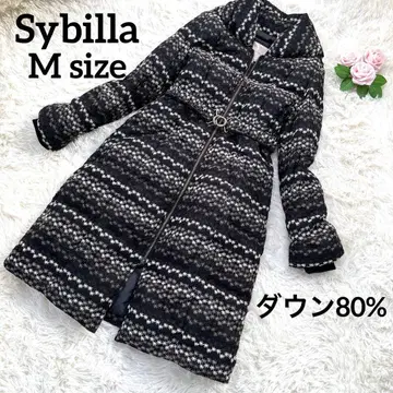 [ Sybilla ] 시빌라 다운 코트 총 자수 블랙 오간자 M 블랙