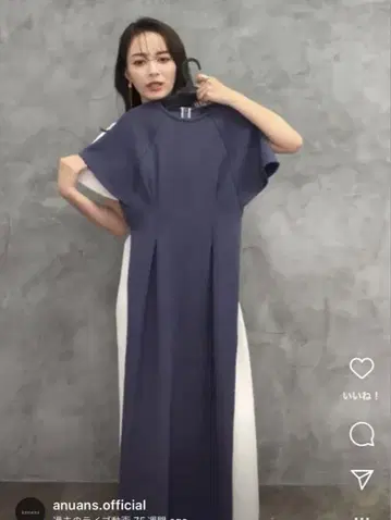 anuans 플레어 슬리브 종이상자 컷 원피스