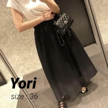 컨디션 최상! Yori 요리 프클레 자카드 스커트 블랙
