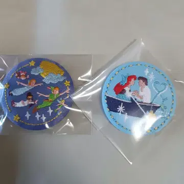 디즈니 자수 캔뱃지 피터 팬 아리엘 2개 세트