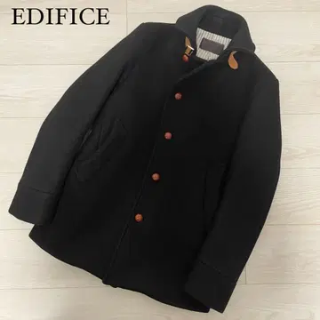 고급 EDIFICE 에디피스 숄카라 코트 캐시미어 울 네이비
