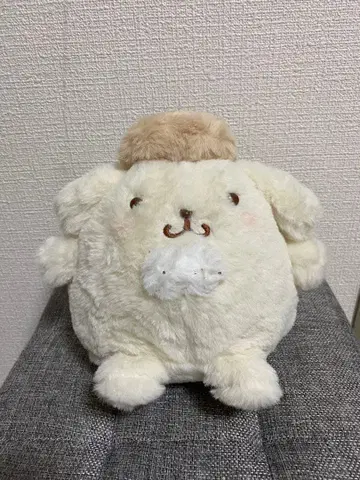 산리오 폼폼푸딩 포와포와 화이트 봉제 인형 S 무뉴구루미