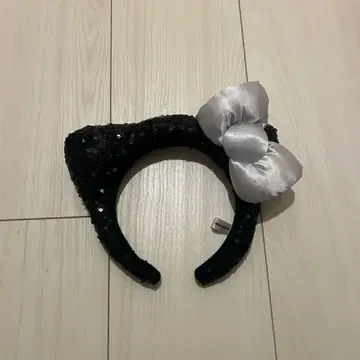 블랙 스팽글 머리띠 키티