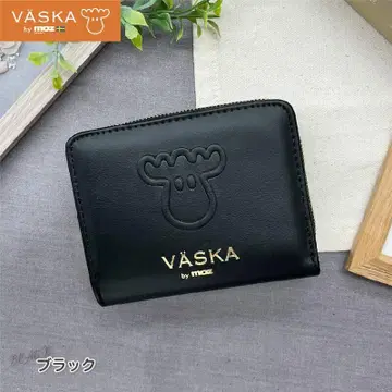 새상품 VASKA by moz 엠보싱 페이스 접이식 지갑 블랙