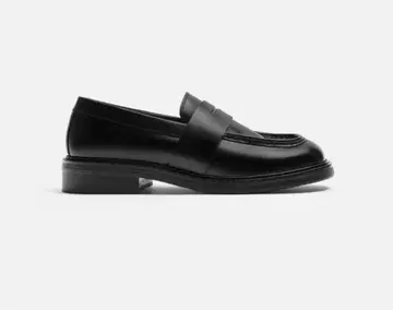 [ 새상품급 ] ZARA 블랙 천연 가죽 리얼 가죽 로퍼 천연 가죽