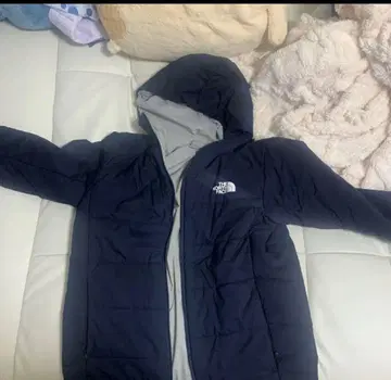 THE NORTH FACE 후드 부착 다운 자켓 네이비
